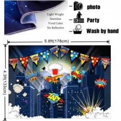 Superhero Birthday Party Backdrop Supplies- Superhero Cityscape Photography Backdrop 12 Superhero Photo Booth Props for Kids ...