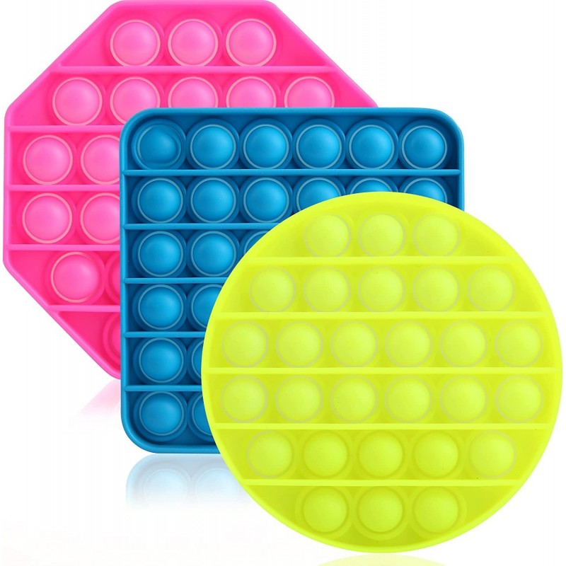 Heavy Duty Stress Relief Sensory Toy - Push Bubble Popper Champs Fidget Toys for Kids and Adults (Neon) $17.64 Fidget Toys