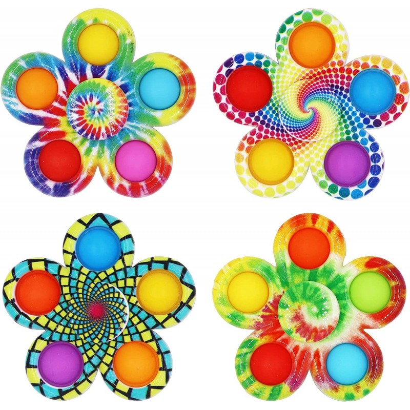 4 Pack Pop Fidget Spinner Toys Push Hand Spinner Stress Relief Toy Colorful Pop Bubble Game Hand Finger Press Toy $28.99 Fidg...