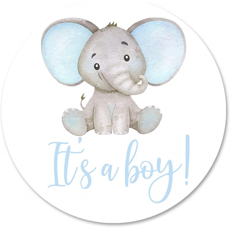 Blue Elephant It’s A Boy Stickers 40 2 Inch Watercolor Elephant Baby Shower Party Favor Labels $19.23 Kids' Stickers