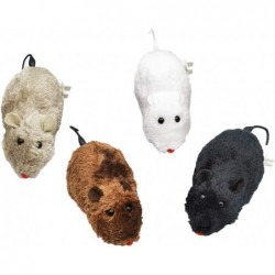 Wind Up Racing Mice Toys 4 Pcs Realistic Jumping Rat Plush Mice with Twirling Tail for Halloween Decoration Prank Mouse Play ...