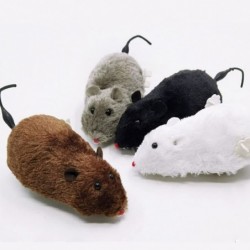 Wind Up Racing Mice Toys 4 Pcs Realistic Jumping Rat Plush Mice with Twirling Tail for Halloween Decoration Prank Mouse Play ...