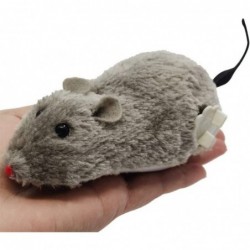 Wind Up Racing Mice Toys 4 Pcs Realistic Jumping Rat Plush Mice with Twirling Tail for Halloween Decoration Prank Mouse Play ...