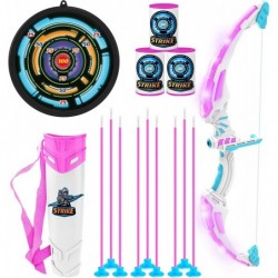 Kids Bow and Arrow Archery Toy Set with Flashing LED Lights for Kids Light Up Archery Play Set with Luminous Bow 9 Suction Cu...