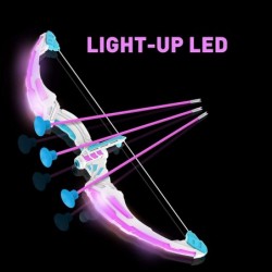 Kids Bow and Arrow Archery Toy Set with Flashing LED Lights for Kids Light Up Archery Play Set with Luminous Bow 9 Suction Cu...