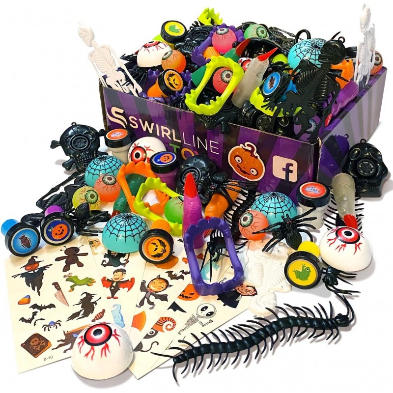 Halloween Party Favors 100 PCS - Trinkets Kids - Carnival Prizes Toys Bulk - Pinata Filler Toy Assortment - Halloween Treats ...