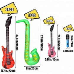 11Pcs Inflatable Rock Star Band Set Waterproof PVC Music Instruments Party Props Blow Up Guitar Microphones Saxophone for Kid...