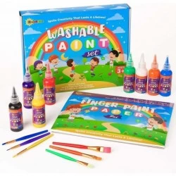 Kids Paint Washable Paint for Kids Non Toxic Paint for Toddlers Washable - Finger Paint Paper for Painting Kids Washable Pain...