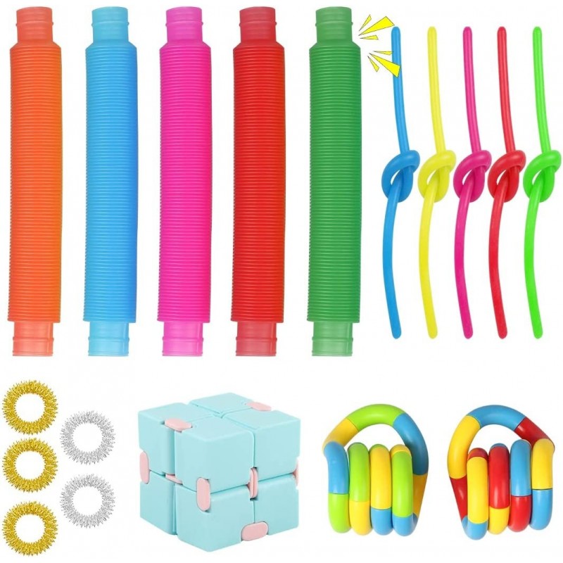 Toys Pack Pop Tubes Cheap Toys Pack Sensory Toy Set for Kids Adults Relieves Stress and Anxiety figit Gifts Boxes $24.72 Fidg...