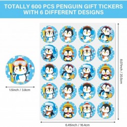 600 Pieces Penguin Stickers Winter Penguin Stickers Sheets Penguin Classroom Stickers Decals Seals Cards for Kids Birthday Pa...