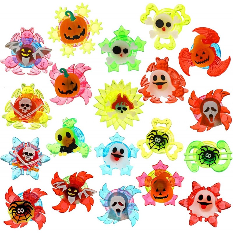 Halloween Kids LED Light Up Rings Spiral Twister Toys with Pumpkin Bat Spider Ghost Design LED Glow Party Light Up Toys for H...