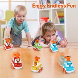 Cars Toys for 1 Year Old Boy Gifts Press and Go Cartoon Toys Cars for Toddlers 1-3 Baby Toys 12-18 Months Toddler Toys Age 1-...