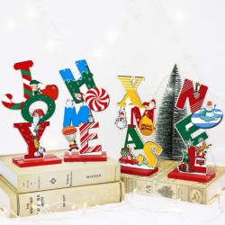 4 Pieces Christmas Decorations for Table Vertical Wooden Table Decorations Signs with Unique Designs Joy Home Xmas Noel Holid...