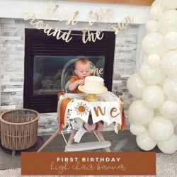 First Trip Around the Sun Birthday Decorations – Boho You are My Sunshine Birthday Party for Girl Boy - Felt & Ribbon 1st Bir...