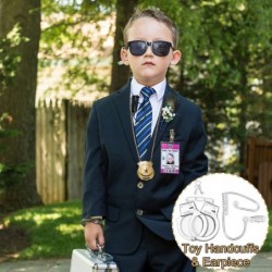 Ring Security Wedding Ring Bearer - Ring Bearer Gifts Kids Toy Badge Ring Bearer Sunglasses Toy Handcuffs & Security Earpiece...