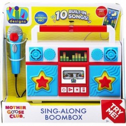 Mother Goose Club Sing Along Boombox with Microphone Built in Music Flashing Lights Real Working Mic for Kids Karaoke Machine...