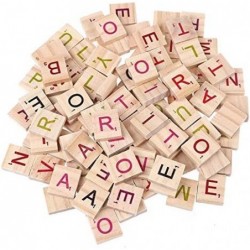 200Pcs Wood Scrabble Tiles Letters Alphabet Colour Numbers Digital Puzzle Wooden Toys for Kid Favors $17.26 Domino & Tile Games