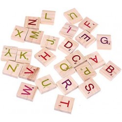 200Pcs Wood Scrabble Tiles Letters Alphabet Colour Numbers Digital Puzzle Wooden Toys for Kid Favors $17.26 Domino & Tile Games