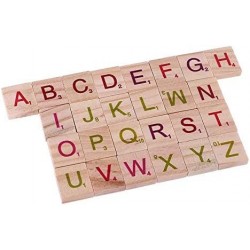 200Pcs Wood Scrabble Tiles Letters Alphabet Colour Numbers Digital Puzzle Wooden Toys for Kid Favors $17.26 Domino & Tile Games