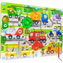 Magnetic Maze Board Game Wooden Magnetic Color Maze for Kids Brain Teaser Toddler Montessori Fine Motor Skills Toys for 3 4 5...