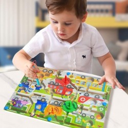 Magnetic Maze Board Game Wooden Magnetic Color Maze for Kids Brain Teaser Toddler Montessori Fine Motor Skills Toys for 3 4 5...