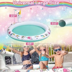 Kids Inflatable Sprinkler Pool 68 Inch Upgraded 3 in 1 Splash Pad Durable & Funny Summer Toy for Indoor Outdoor Use Unicorn P...