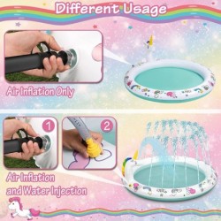 Kids Inflatable Sprinkler Pool 68 Inch Upgraded 3 in 1 Splash Pad Durable & Funny Summer Toy for Indoor Outdoor Use Unicorn P...