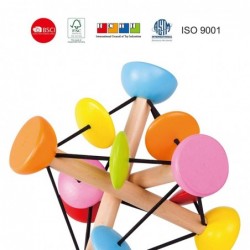 Wooden Baby Rattle Teething Tensegrity Ball Wooden Teether Springy Rebounding Early Learning Education $23.67 Balls for Babie...