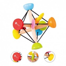 Wooden Baby Rattle Teething Tensegrity Ball Wooden Teether Springy Rebounding Early Learning Education $23.67 Balls for Babie...