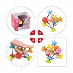 Wooden Baby Rattle Teething Tensegrity Ball Wooden Teether Springy Rebounding Early Learning Education $23.67 Balls for Babie...