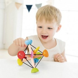 Wooden Baby Rattle Teething Tensegrity Ball Wooden Teether Springy Rebounding Early Learning Education $23.67 Balls for Babie...