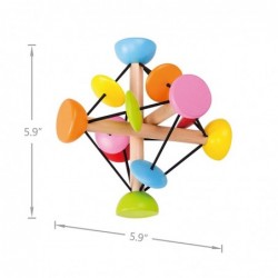 Wooden Baby Rattle Teething Tensegrity Ball Wooden Teether Springy Rebounding Early Learning Education $23.67 Balls for Babie...