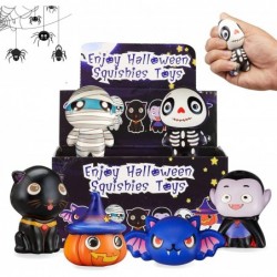 6 Packs Squishies Toys Slow Rising for Halloween Include Pumpkins Vampire Mummy Ghost Human Skeleton Bat Soft Squeezable Toys...