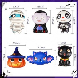 6 Packs Squishies Toys Slow Rising for Halloween Include Pumpkins Vampire Mummy Ghost Human Skeleton Bat Soft Squeezable Toys...