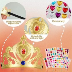 24 Pieces Foam Princess Tiaras and DIY Foam Crown Making Your Own Tiaras with Crystal Diamond Sticker Princess King Crown Bir...