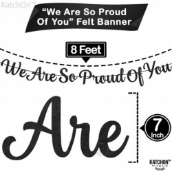 Felt We Are So Proud of You Banner - No DIY Required | Graduation Banner Congratulations Decorations | Graduation Party Decor...