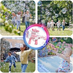 Automatic Gatlin Bubble Gun Rocket Launcher Bubble Machine Gun Thousands of Bubbles Per Minute Suitable for Kids Adults Suita...