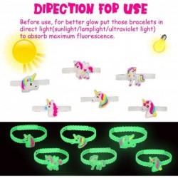 24 PCS Glowing Unicorn Bracelets Valentines Day Gifts Cards for Kids Girls School Classroom Exchange Unicorn Toys Valentines ...