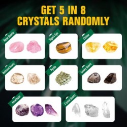 Crystal Mining Kit Educational STEM Science Toys for Kids Gemstone Dig Kit Dig Up 5 Real Crystals Quartz Rock & Mineral Colle...