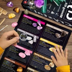 Crystal Mining Kit Educational STEM Science Toys for Kids Gemstone Dig Kit Dig Up 5 Real Crystals Quartz Rock & Mineral Colle...