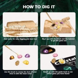 Crystal Mining Kit Educational STEM Science Toys for Kids Gemstone Dig Kit Dig Up 5 Real Crystals Quartz Rock & Mineral Colle...