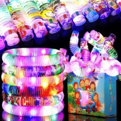 Valentines Day Gifts for Kids-6 Pack Glow Sticks Pop Tubes Glow in The Dark Party Supplies Fidget Toys Bulk Valentines Gift E...