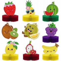 9 Pcs Twotti Fruit Honeycomb Centerpieces Hawaiian Summer Fruit Table Toppers Tropical Fruit Party Decorations Include Waterm...