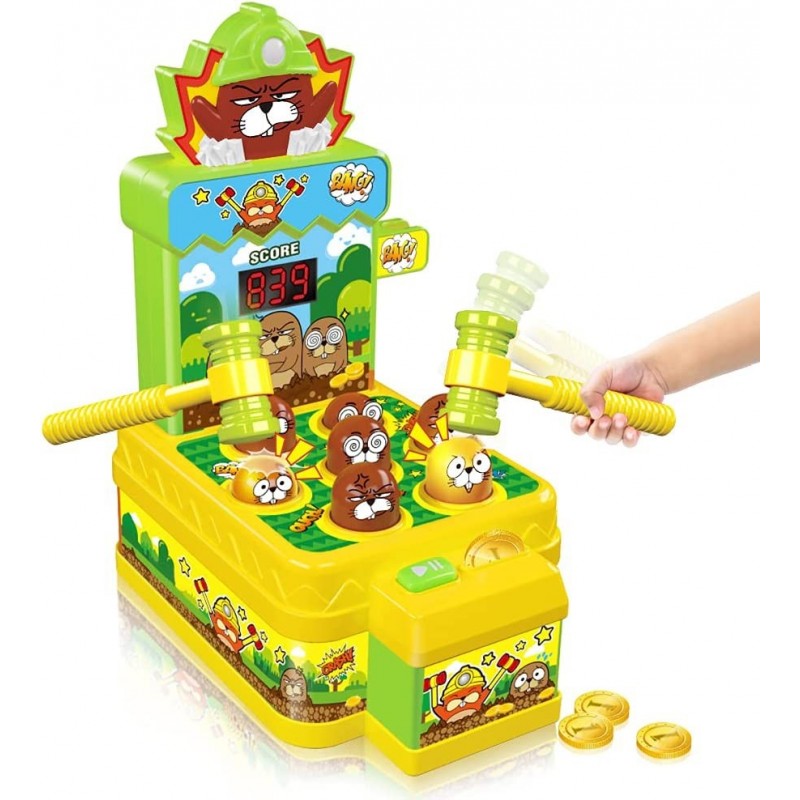 Whack Game Mole Mini Electronic Arcade Game with 2 Hammers Pounding Toys Toddler Toys for 3 4 5 6 7 8 Years Old Boys Girls Wh...