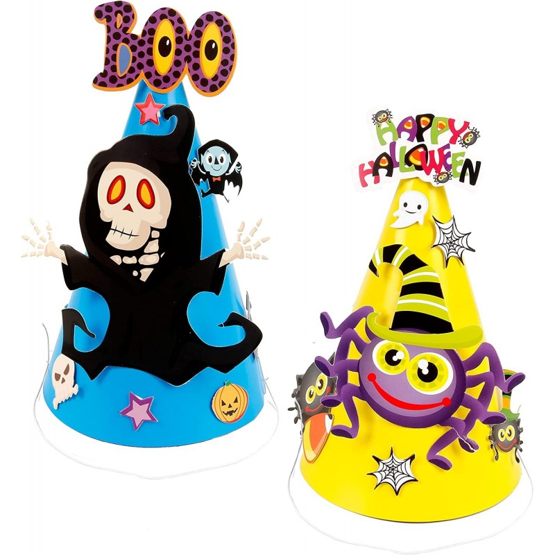 Set of 2 Halloween Hats for Kids DIY Party Hats Cone Party Holloween Decoration Funny Halloween Accessories $17.43 Kids' Part...