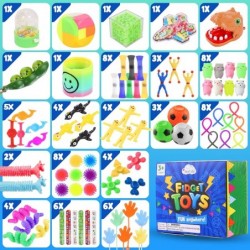 Fidget Toys 100 Pack Big Pack Fidget Toys 100pcs for Kids Best Fidget Sensory Toys Bulk Classroom Prizes Treasure Box Toys Pi...