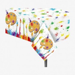 NA 3 Pcs Art Paint Tablecloth Art Theme Birthday Party Decorations Art Paint Party Tablecloths Disposable Plastic Paint Splat...