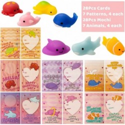 28 Pack Valentines Day Gift Cards with Kawaii Mochi Squishy to Squeeze Sea Animals Mochi Squishies Stress Relief Fidget Toys ...