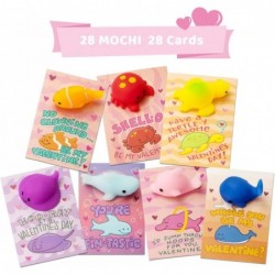 28 Pack Valentines Day Gift Cards with Kawaii Mochi Squishy to Squeeze Sea Animals Mochi Squishies Stress Relief Fidget Toys ...