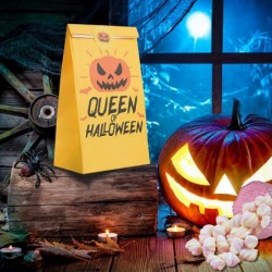 60 Pack Halloween Treat Bags 7.2x3.9x2.4 inches + 72 Pack Stickers 12 Varied Designs Mini Paper Halloween Candy Bags for Hall...